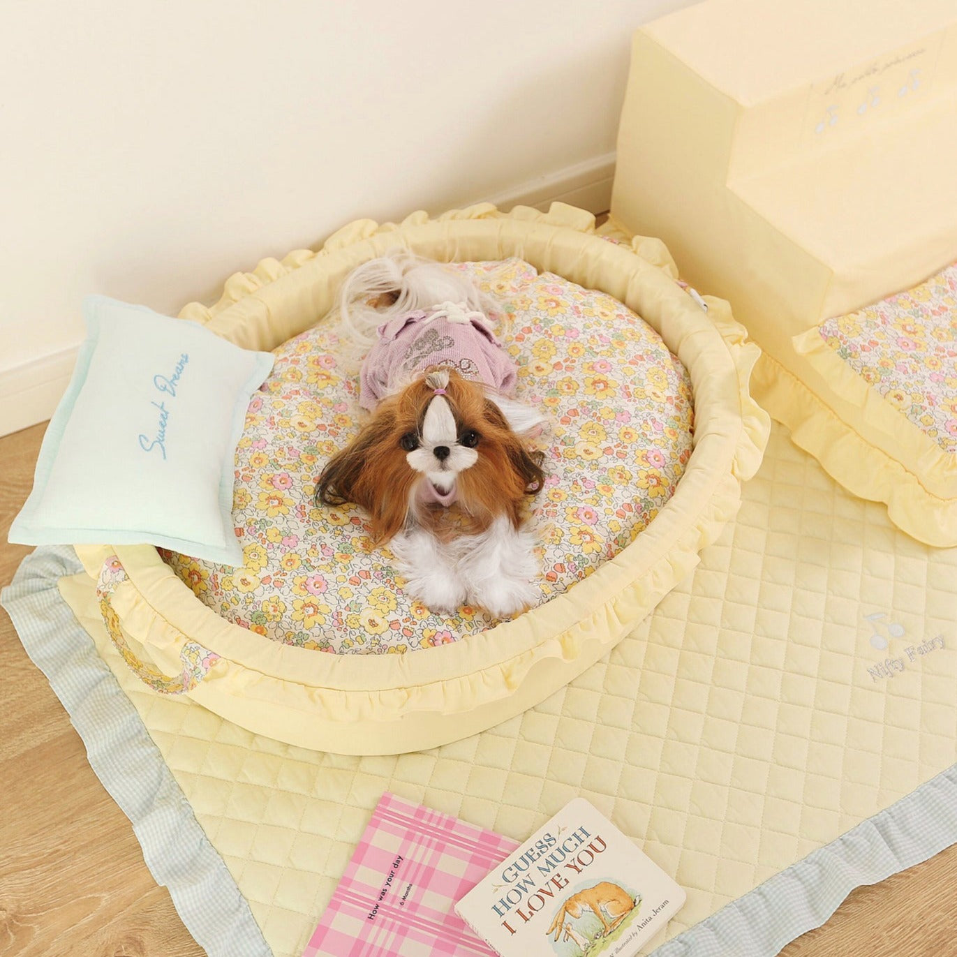 COMFY BASKET PET BED 2 COLORS COVER WASHABLE