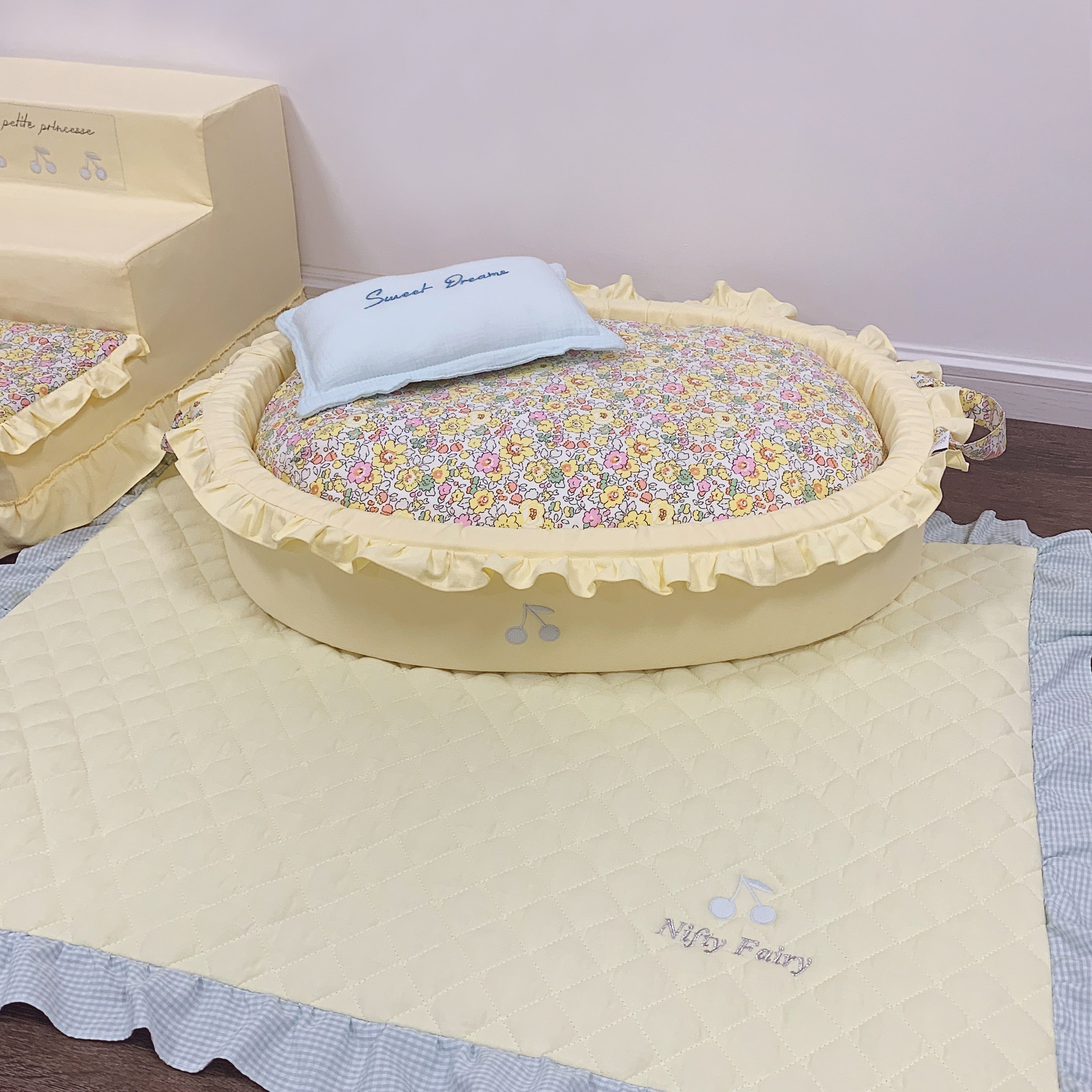 COMFY BASKET PET BED 2 COLORS COVER WASHABLE